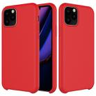 For iPhone 11 Pro Solid Color Liquid Silicone Shockproof Case (Red) - 1