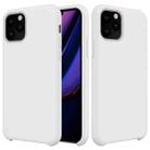 For iPhone 11 Pro Solid Color Liquid Silicone Shockproof Case (White) - 1