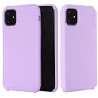 For iPhone 11 Pro Solid Color Liquid Silicone Shockproof Case (Light Purple) - 1