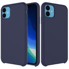 For iPhone 11 Solid Color Liquid Silicone Shockproof Case (Navy Blue) - 1