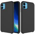 For iPhone 11 Solid Color Liquid Silicone Shockproof Case (Black) - 1