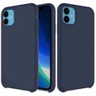 For iPhone 11 Solid Color Liquid Silicone Shockproof Case (Dark Blue) - 1