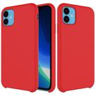 For iPhone 11 Solid Color Liquid Silicone Shockproof Case (Red) - 1