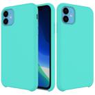 For iPhone 11 Solid Color Liquid Silicone Shockproof Case (Baby Blue) - 1