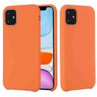 For iPhone 11 Solid Color Liquid Silicone Shockproof Case (Melon Red) - 1