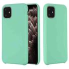 For iPhone 11 Pro Max Solid Color Liquid Silicone Shockproof Case (Blue Green) - 1