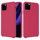 For iPhone 11 Pro Max Solid Color Liquid Silicone Shockproof Case (Rose Red) - 1