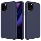 For iPhone 11 Pro Max Solid Color Liquid Silicone Shockproof Case (Dark Blue) - 1