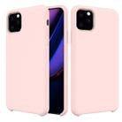 For iPhone 11 Pro Max Solid Color Liquid Silicone Shockproof Case (Pink) - 1