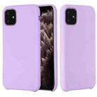 For iPhone 11 Pro Max Solid Color Liquid Silicone Shockproof Case (Light Purple) - 1