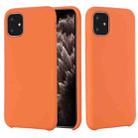 For iPhone 11 Pro Max Solid Color Liquid Silicone Shockproof Case (Melon Red) - 1