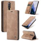 CaseMe-013 Multi-functional Retro Frosted Horizontal Flip Leather Case with Card Slot & Holder & Wallet For OnePlus 7 Pro(Brown) - 1