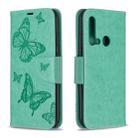 Two Butterflies Embossing Pattern Horizontal Flip Leather Case with Holder & Card Slot & Wallet & Lanyard for Huawei P20 lite (2019) / nova 5i(Green) - 1