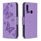 Two Butterflies Embossing Pattern Horizontal Flip Leather Case with Holder & Card Slot & Wallet & Lanyard for Huawei P20 lite (2019) / nova 5i(Purple) - 1