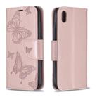 Two Butterflies Embossing Pattern Horizontal Flip Leather Case with Holder & Card Slot & Wallet & Lanyard for Xiaomi Redmi 7A(Rose Gold) - 1