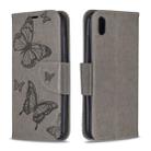 Two Butterflies Embossing Pattern Horizontal Flip Leather Case with Holder & Card Slot & Wallet & Lanyard for Xiaomi Redmi 7A(Grey) - 1