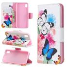 Colored Drawing Pattern Horizontal Flip Leather Case with Holder & Card Slots & Wallet For Xiaomi Redmi 7A(Two Butterflies) - 1