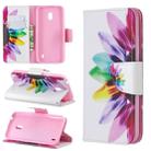 Colored Drawing Pattern Horizontal Flip Leather Case with Holder & Card Slots & Wallet For Nokia 2.2(Sunflower) - 1