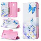Colored Drawing Pattern Horizontal Flip Leather Case with Holder & Card Slots & Wallet For Nokia 2.2(Butterfly Love) - 1