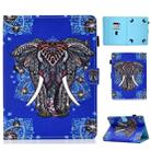 Colored Drawing Stitching Universal Horizontal Flip Leather Case, with Holder & Card Slots for 7 inch Tablet PC(Elephant) - 1