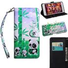 3D Painting Pattern Coloured Drawing Horizontal Flip TPU + PU Leather Case with Holder & Card Slots & Wallet for LG Q7(Bamboo Panda) - 1