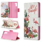 3D Colored Drawing Pattern Horizontal Flip Leather Case with Holder & Card Slots & Wallet For Galaxy Note10(English Flamingo) - 1