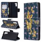 3D Colored Drawing Pattern Horizontal Flip Leather Case with Holder & Card Slots & Wallet For Galaxy Note10(Black Background Butterfly) - 1