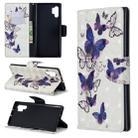 3D Colored Drawing Pattern Horizontal Flip Leather Case with Holder & Card Slots & Wallet For Galaxy Note10+(Butterflies) - 1