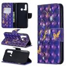 3D Colored Drawing Pattern Horizontal Flip Leather Case with Holder & Card Slots & Wallet For Huawei P20 lite (2019) / nova 5i(Purple Butterfly) - 1