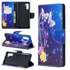 Colored Drawing Pattern Horizontal Flip Leather Case with Holder & Card Slots & Wallet For Galaxy Note10(Yellow Flower Butterfly) - 1