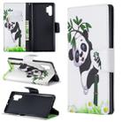 Colored Drawing Pattern Horizontal Flip Leather Case with Holder & Card Slots & Wallet For Galaxy Note10+(Panda and Bamboo) - 1