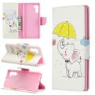 Colored Drawing Pattern Horizontal Flip Leather Case with Holder & Card Slots & Wallet For Galaxy Note10(Umbrella and Elephant) - 1