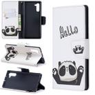 Colored Drawing Pattern Horizontal Flip Leather Case with Holder & Card Slots & Wallet For Galaxy Note10(Hello Panda) - 1