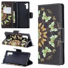 Colored Drawing Pattern Horizontal Flip Leather Case with Holder & Card Slots & Wallet For Galaxy Note10(Semicircular Butterflies) - 1