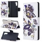 Colored Drawing Pattern Horizontal Flip Leather Case with Holder & Card Slots & Wallet For Galaxy Note10(White Butterfly) - 1