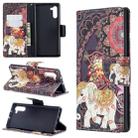 Colored Drawing Pattern Horizontal Flip Leather Case with Holder & Card Slots & Wallet For Galaxy Note10(Flower Elephant) - 1