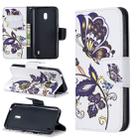 Colored Drawing Pattern Horizontal Flip Leather Case with Holder & Card Slots & Wallet For Nokia 2.2(White Butterfly) - 1