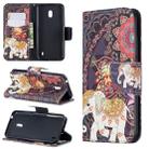 Colored Drawing Pattern Horizontal Flip Leather Case with Holder & Card Slots & Wallet For Nokia 2.2(Flower Elephant) - 1