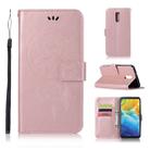 Wind Chime Owl Embossing Pattern Horizontal Flip Leather Case with Holder & Card Slots & Wallet For LG Q Stylo 5(Rose Gold) - 1