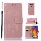 Wind Chime Owl Embossing Pattern Horizontal Flip Leather Case with Holder & Card Slots & Wallet For LG V40 ThinQ(Rose Gold) - 1