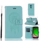 Wind Chime Owl Embossing Pattern Horizontal Flip Leather Case with Holder & Card Slots & Wallet For Motorola Moto G7 Play(Green) - 1