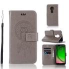 Wind Chime Owl Embossing Pattern Horizontal Flip Leather Case with Holder & Card Slots & Wallet For Motorola Moto G7 Play(Grey) - 1