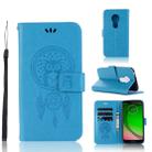 Wind Chime Owl Embossing Pattern Horizontal Flip Leather Case with Holder & Card Slots & Wallet For Motorola Moto G7 Play(Blue) - 1