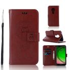 Wind Chime Owl Embossing Pattern Horizontal Flip Leather Case with Holder & Card Slots & Wallet For Motorola Moto G7 Play(Brown) - 1