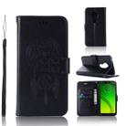 Wind Chime Owl Embossing Pattern Horizontal Flip Leather Case with Holder & Card Slots & Wallet For Motorola Moto G7 Power(Black) - 1