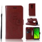 Wind Chime Owl Embossing Pattern Horizontal Flip Leather Case with Holder & Card Slots & Wallet For Motorola Moto G7 Power(Brown) - 1