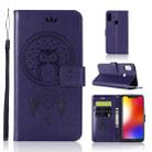 Wind Chime Owl Embossing Pattern Horizontal Flip Leather Case with Holder & Card Slots & Wallet For Motorola Moto One (P30 Play)(Purple) - 1