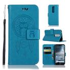 Wind Chime Owl Embossing Pattern Horizontal Flip Leather Case with Holder & Card Slots & Wallet For Nokia 4.2(Blue) - 1