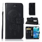 Wind Chime Owl Embossing Pattern Horizontal Flip Leather Case with Holder & Card Slots & Wallet For Nokia 7.1(Black) - 1