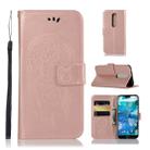 Wind Chime Owl Embossing Pattern Horizontal Flip Leather Case with Holder & Card Slots & Wallet For Nokia 7.1(Rose Gold) - 1